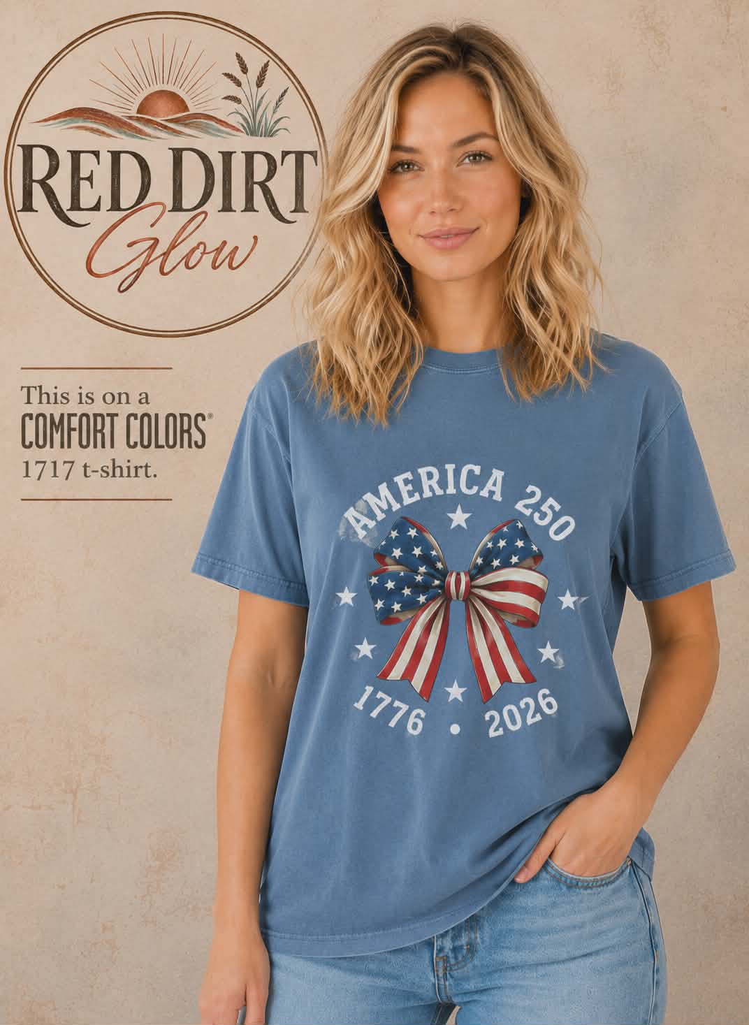 America 250 Patriotic Bow Comfort Colors Tee & Tank Top - Comfort Colors