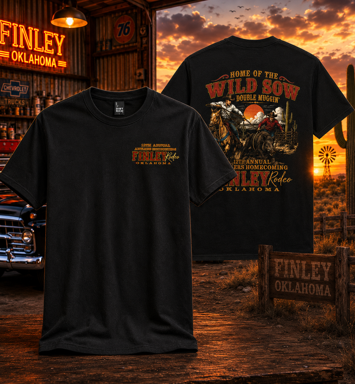 12th Annual Antlers Homecoming Finley Rodeo 2026 Limited Edition Event T-Shirt - COMFORT COLORS